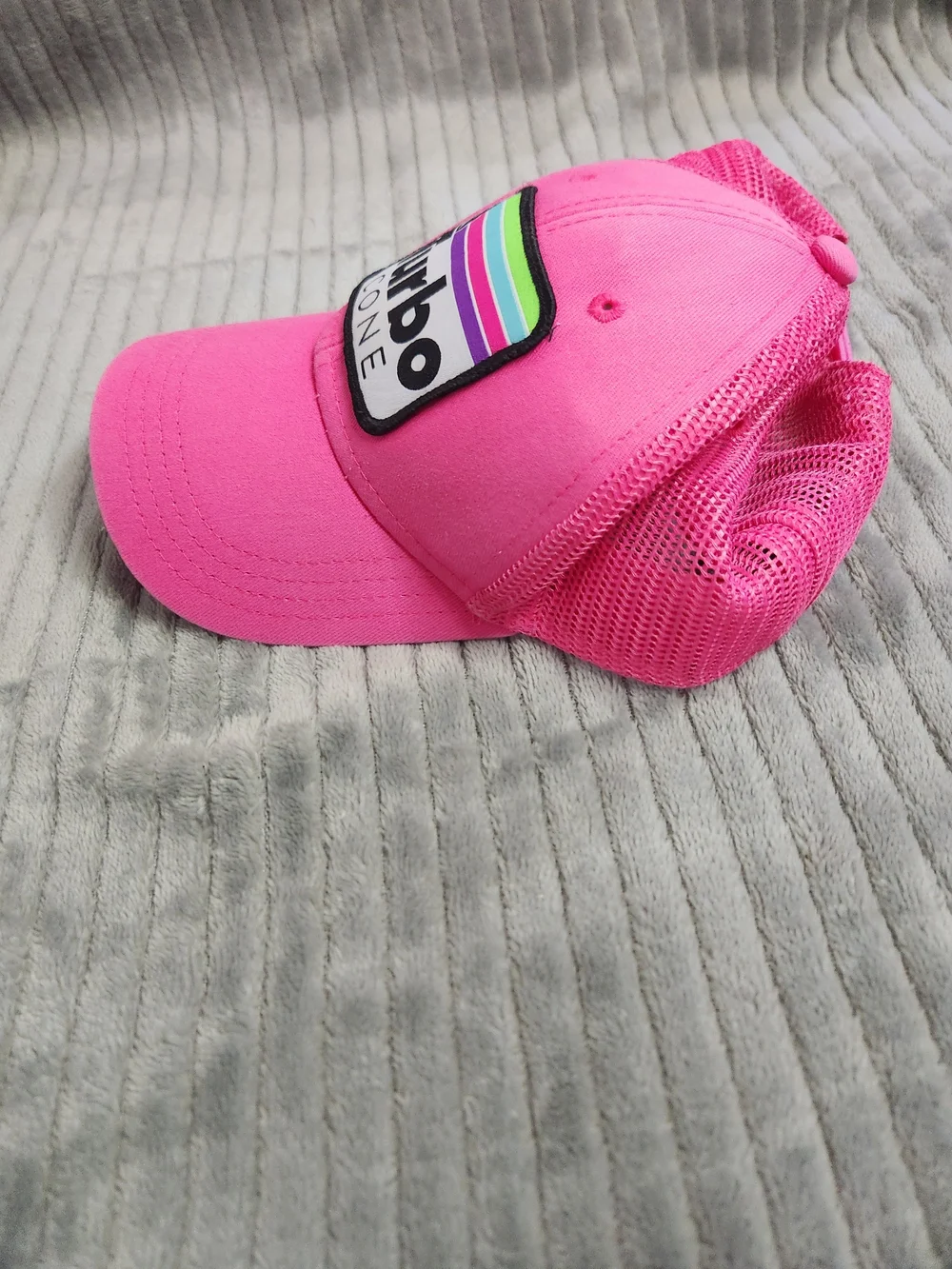 Turbo Cone Pink Mesh Trucker Hat youth one size